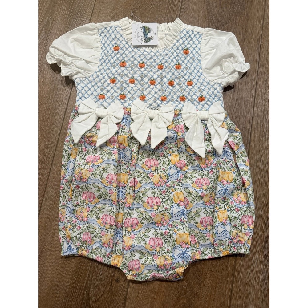 Tiny Town Smocks 2T NWT Pumpkin Bubble